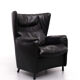 De Sede DS 23 Lounge Wing Chair and Ottoman, 1980s
