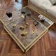 Vintage Hollywood Regency Brass & Glass Coffee Table (1970s)