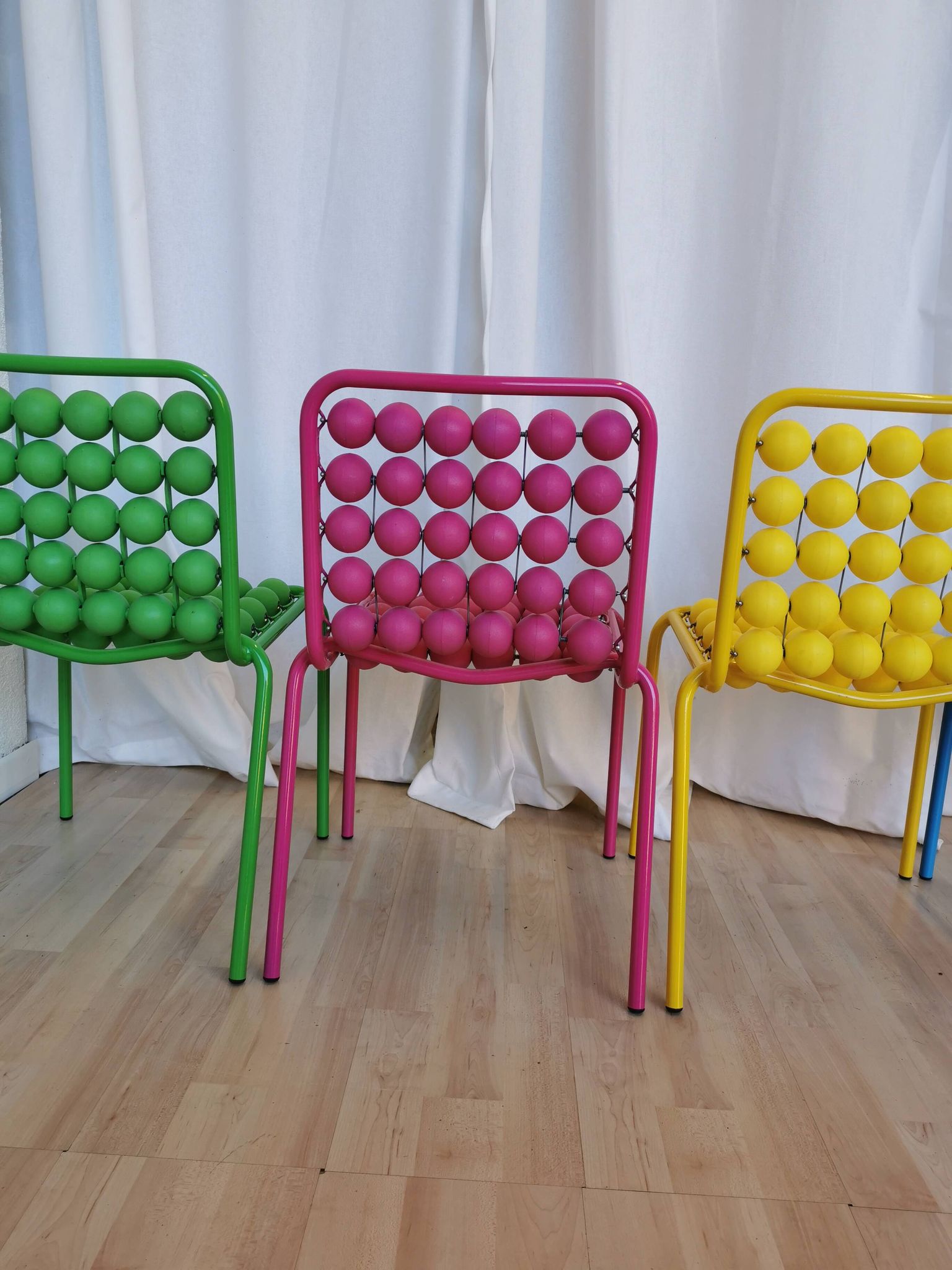 Set of 5 Vintage Pop Art Kids Chairs: SLOG Croatia 1980s