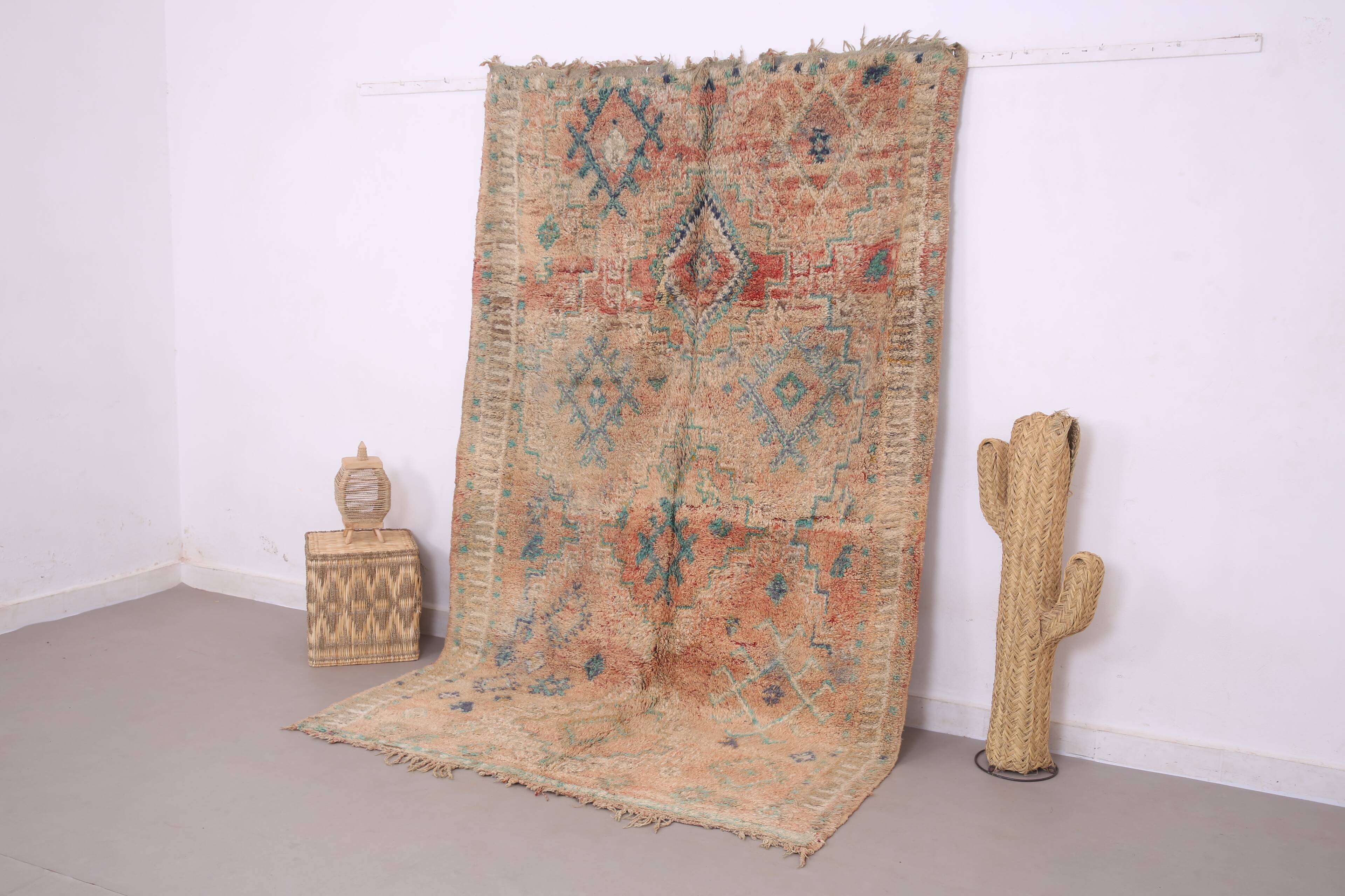 Peach Vintage Moroccan Rug 178 x 271 cm - Berber Wool Rug - Handmade Rug