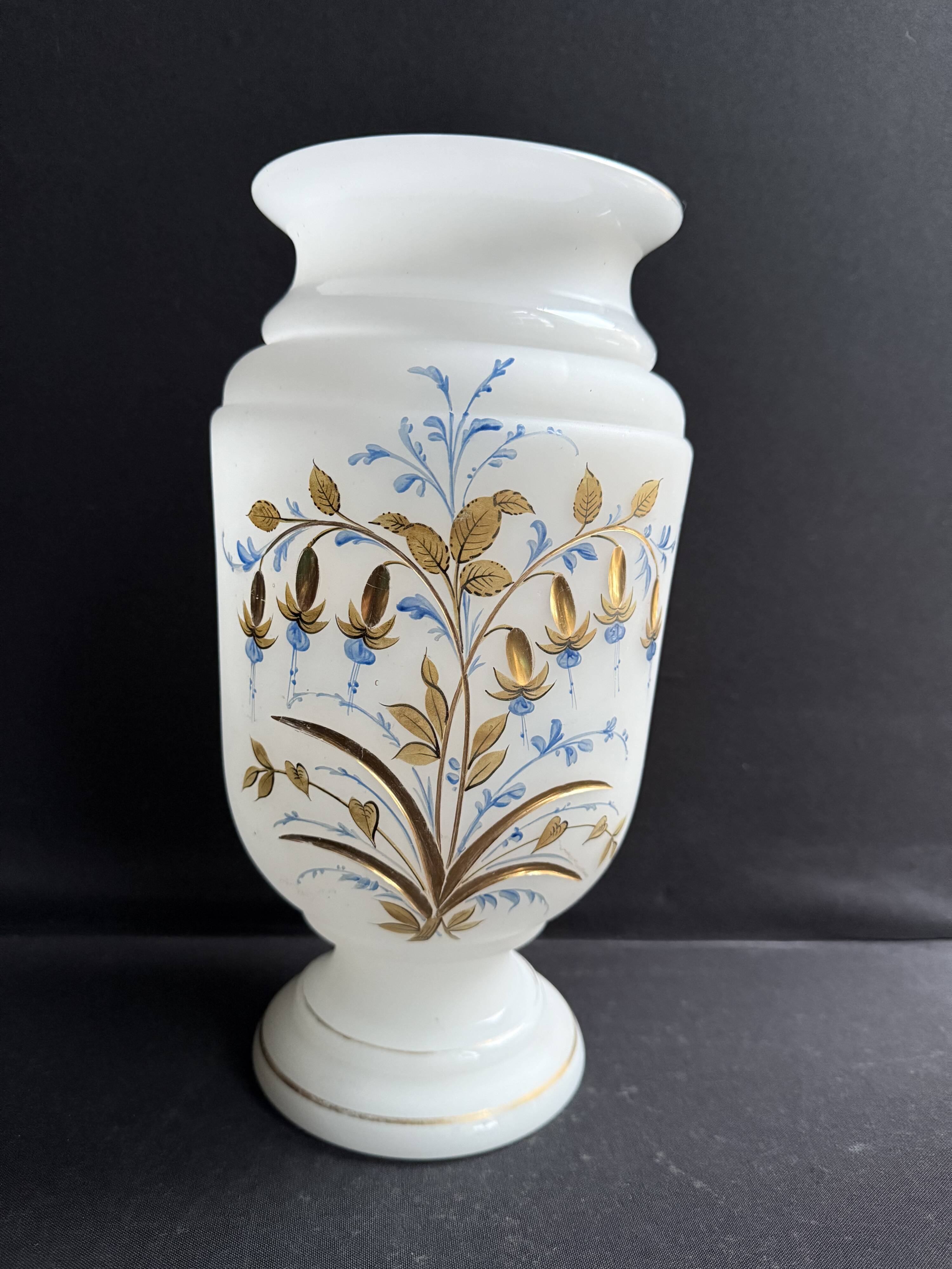 Large 19th century opaline vase