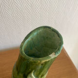 Art Nouveau earthenware vase with bamboo decoration circa 1900