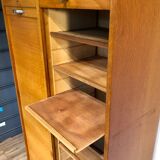 Double curtain filing cabinet