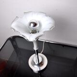 White fleur-de-lys lamp, murano glass, Italy, 1970