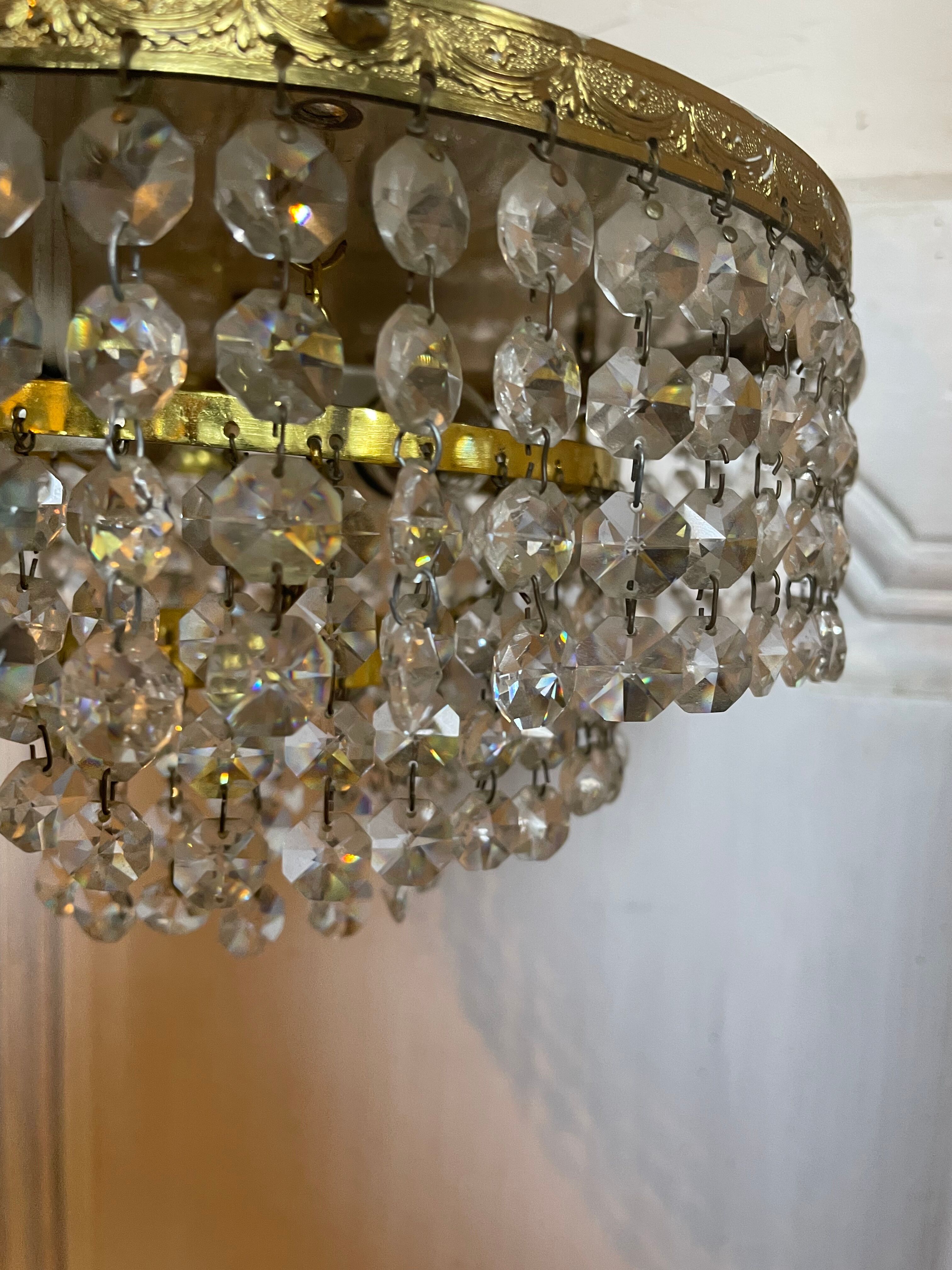 Ceiling lamp crown brass with vintage tassels
