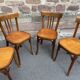 set of 4 Viennese curved wood chairs Restaurant Paris bistro Baumann