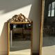 Large gilded mirror 19th century rounded corners mercury glass Louis XVI style
