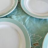 6 assiettes à dessert vert menthe