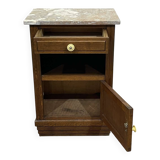 1930s Art Deco oak and marble top bedside table