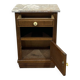 1930s Art Deco oak and marble top bedside table