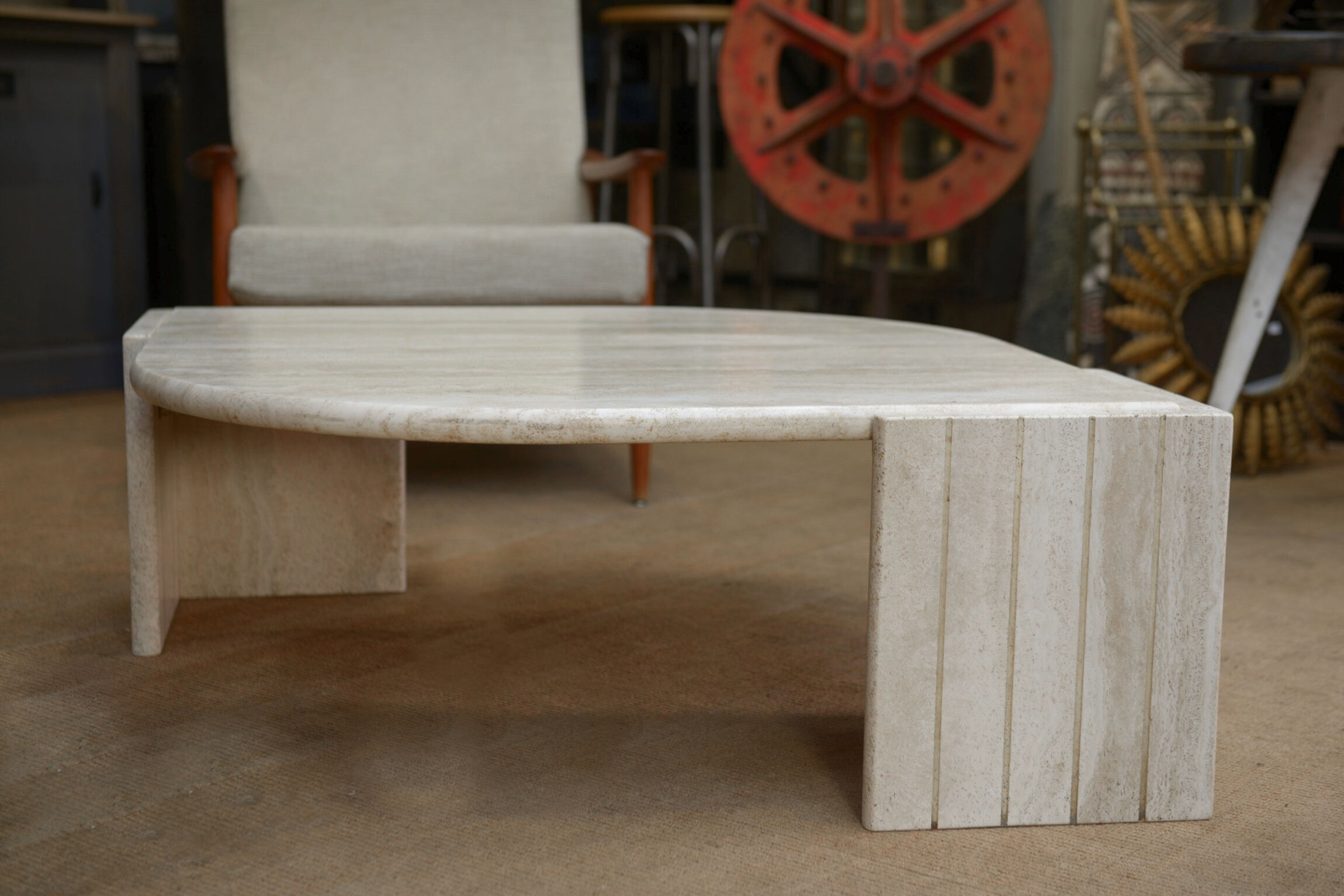 Eye coffee table in travertine 1970
