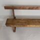 Pine bench with backrest, 2.5 metres long, 1950s.