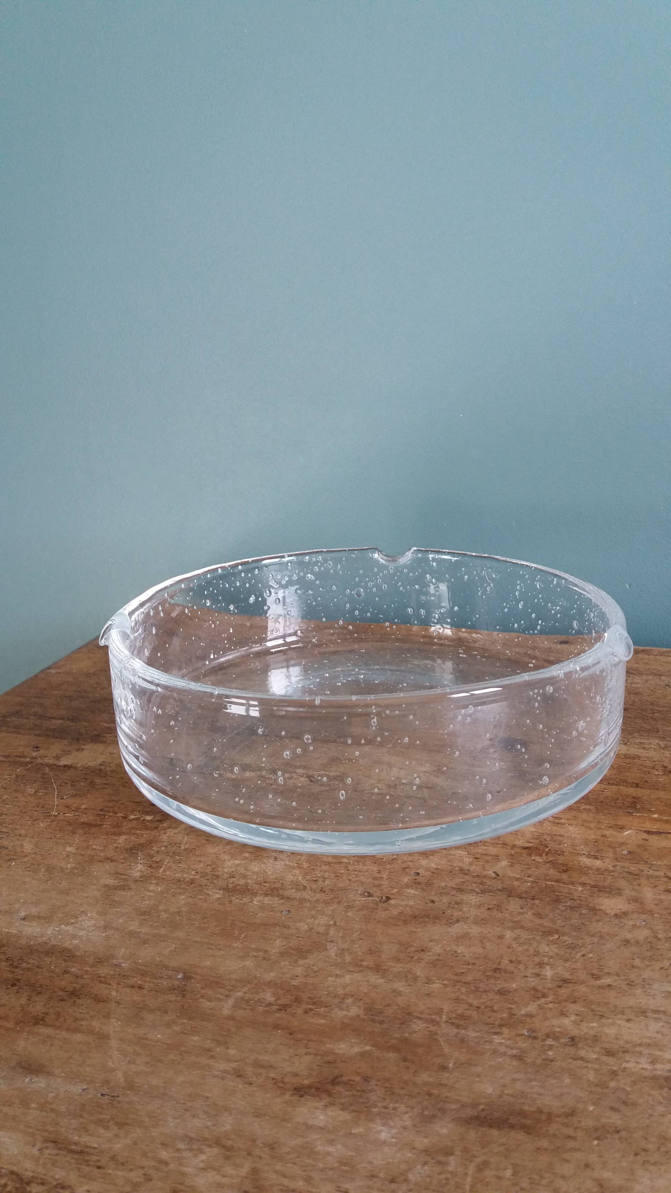 Cendrier ou vide-poche en verre bullé artisanal