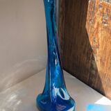 Blue glass vase, 1960s, Gunther Lambert