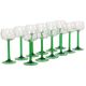 Set of 12 Vintage Luminarc Alsace Wine Glasses Thick Green Stems