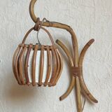 Louis Sognot vintage rattan wall lamp