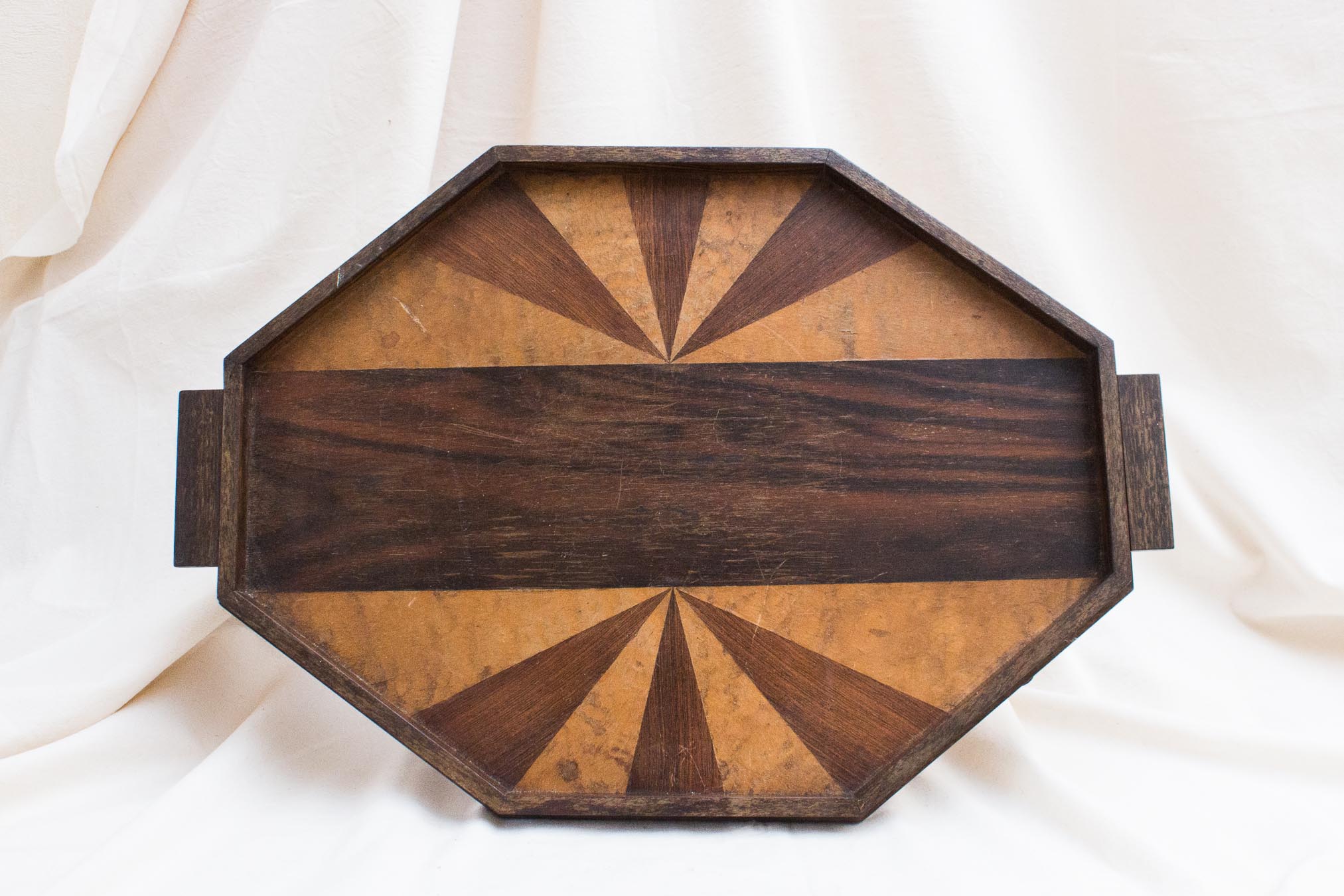 Tray in Art Deco marquetry