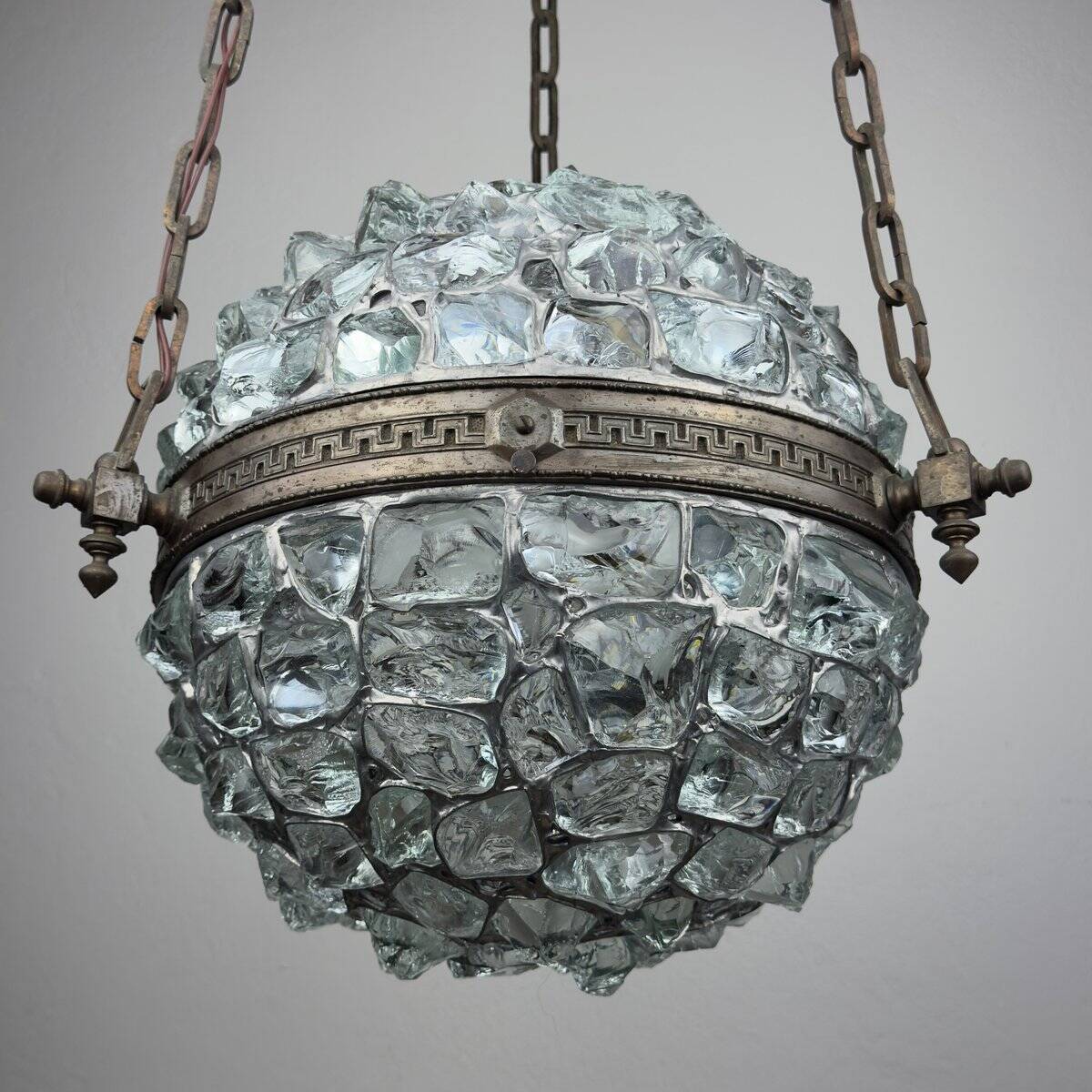 Antique style Art Nouveau chandelier with chains, Austria, 1890s