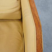 Art Deco armchair in yellow leather with high back