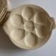 set of 6 oyster plates in ivory Gien earthenware 1960