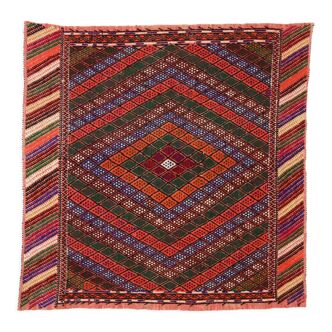 Anatolian handmade kilim rug 116 cm x 105 cm