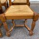 6 solid wood chairs carved and straw-covered with high farmhouse-style backs