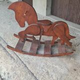 Vintage wooden rocking horse