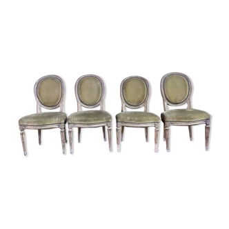 4 chairs medallions louis xvi 19th