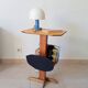 Vintage folk art magazine rack side table