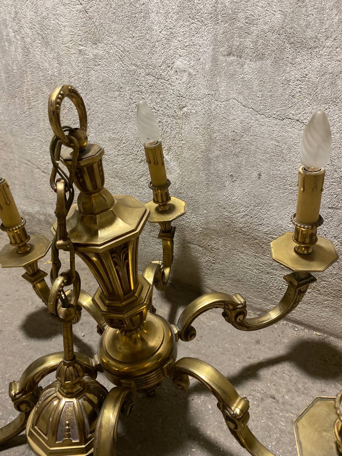 Brass chandelier