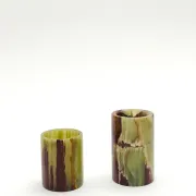 Pair of onyx candlesticks