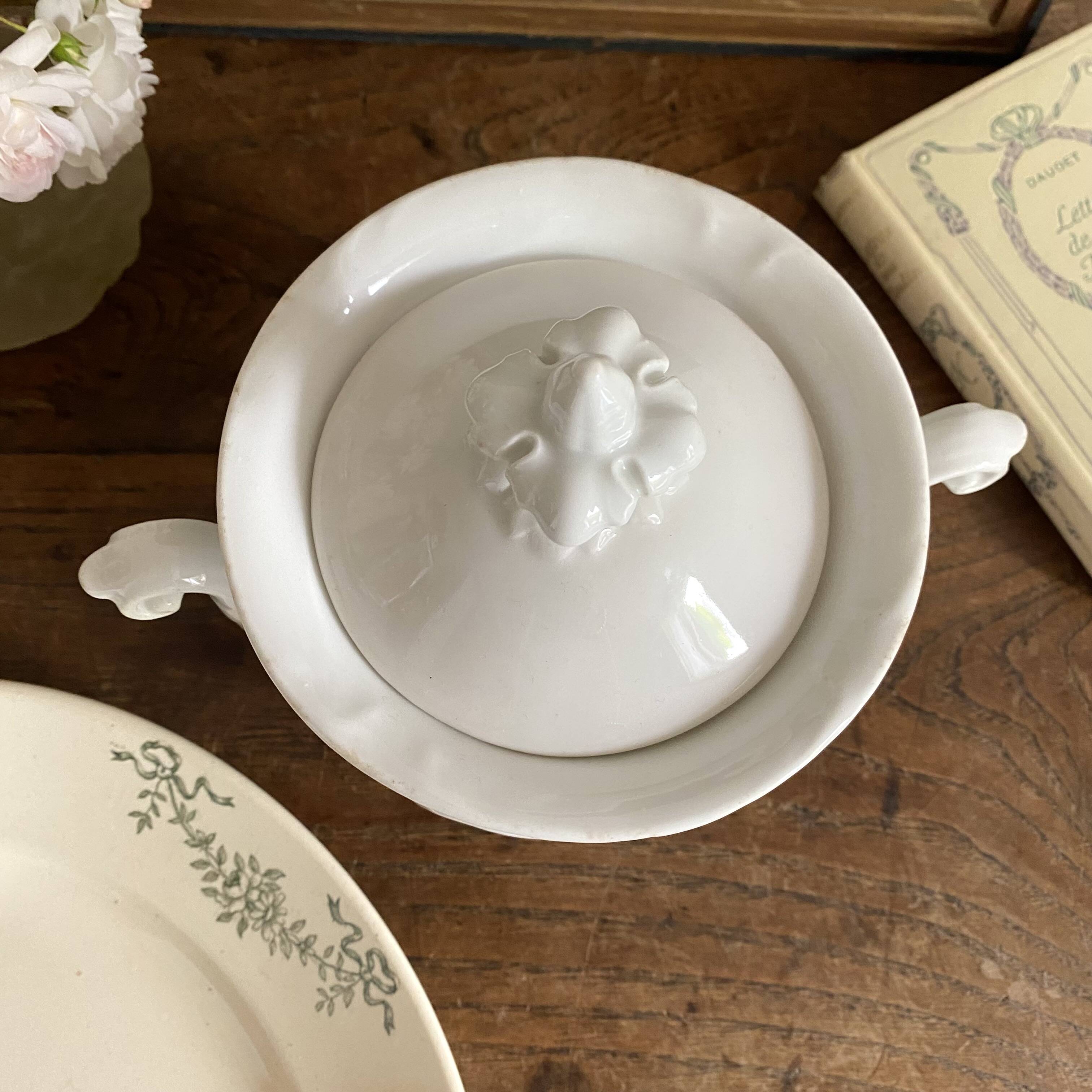 Antique sugar bowl or porcelain pot