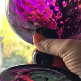 Cup, Empoli Amethyst glass. Italian art, hand-blown, 1950s.