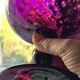 Cup, Empoli Amethyst glass. Italian art, hand-blown, 1950s.