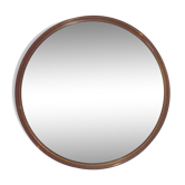 Vintage Smoked Gilac Round Mirror - 51 cm