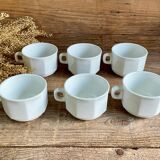 6 large octagonal cups sarreguemines france