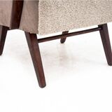 Art Deco beige boucle armchair, Czech Republic