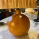 Pair of bedside lamps made of wood and vintage raffia