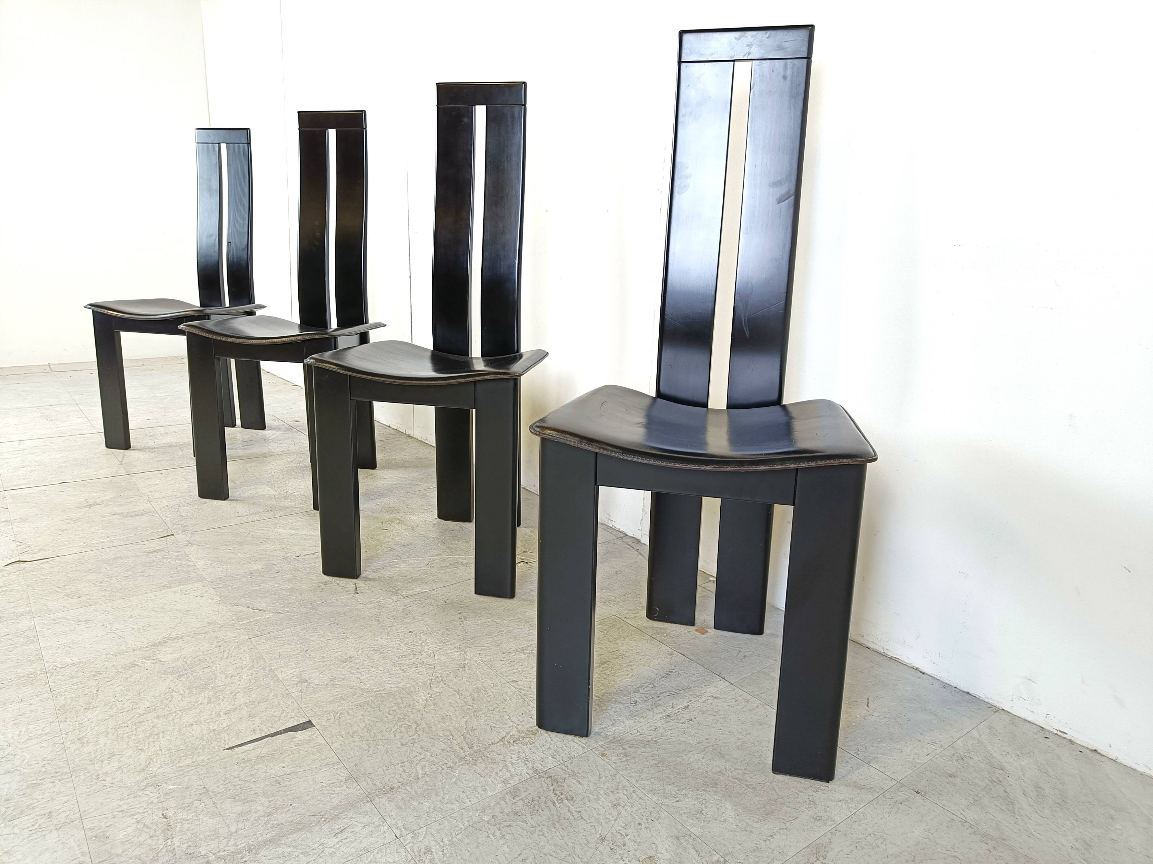 Set of 4 dining chairs by Pietro Costantini for Ello, 1980s