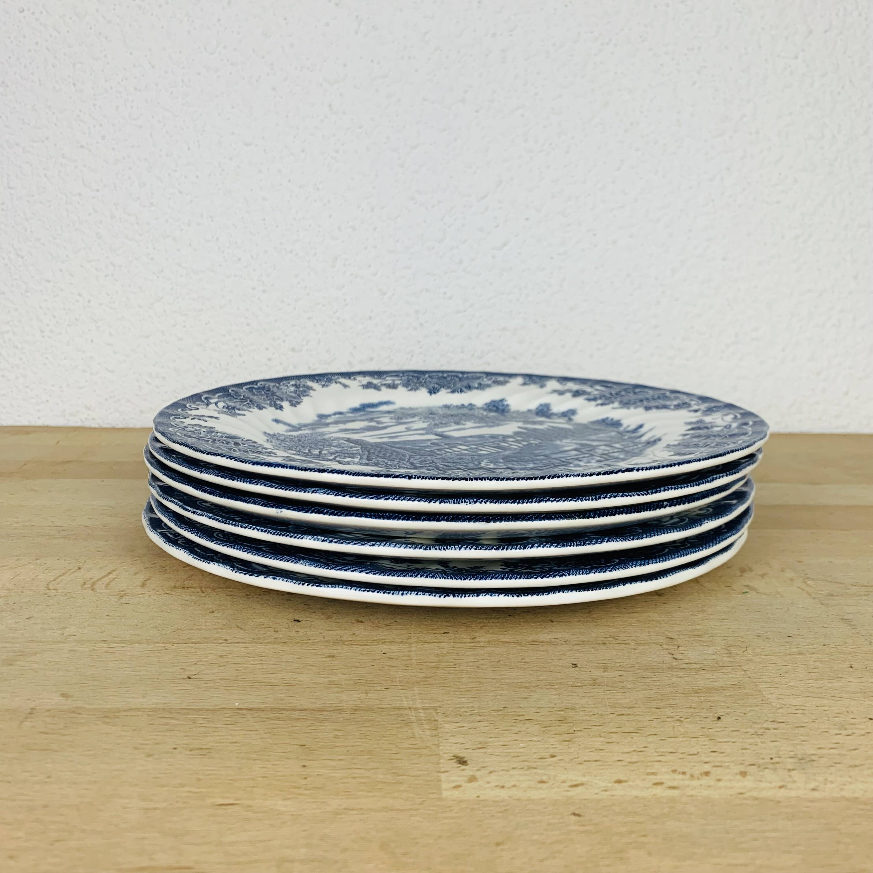 6 Myott The Brook English Ironstone Flat Plates