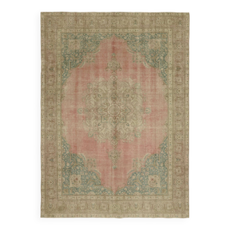 Handmade Turkish Contemporary 1980s 286 cm x 390 cm Beige Wool Carpet