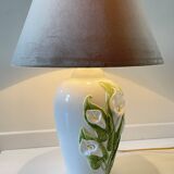 Italian ceramic lamp with arum flowers