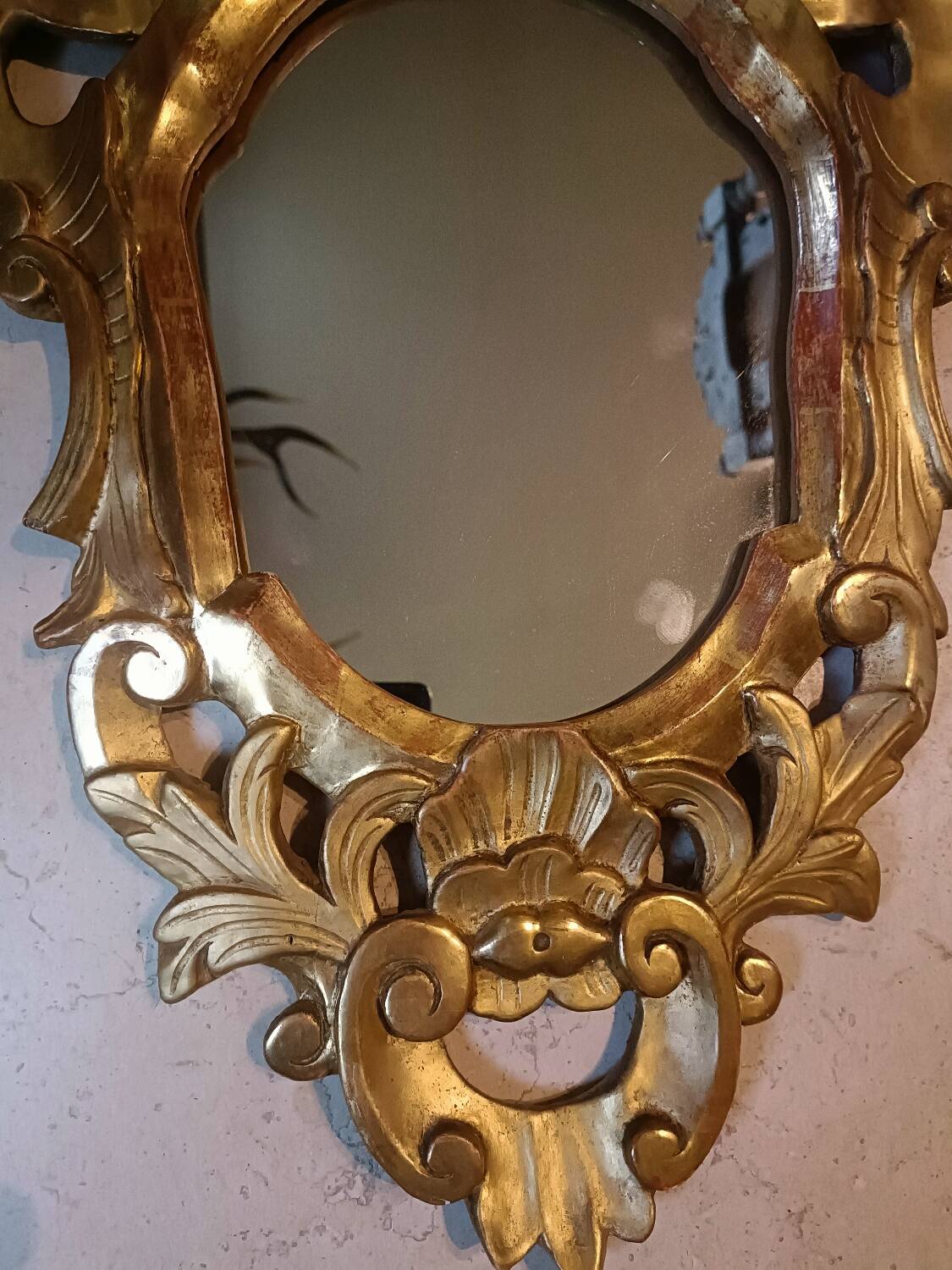 Pair of Italian gilded wood mirrors