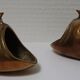 Two vintage brass fish ashtrays