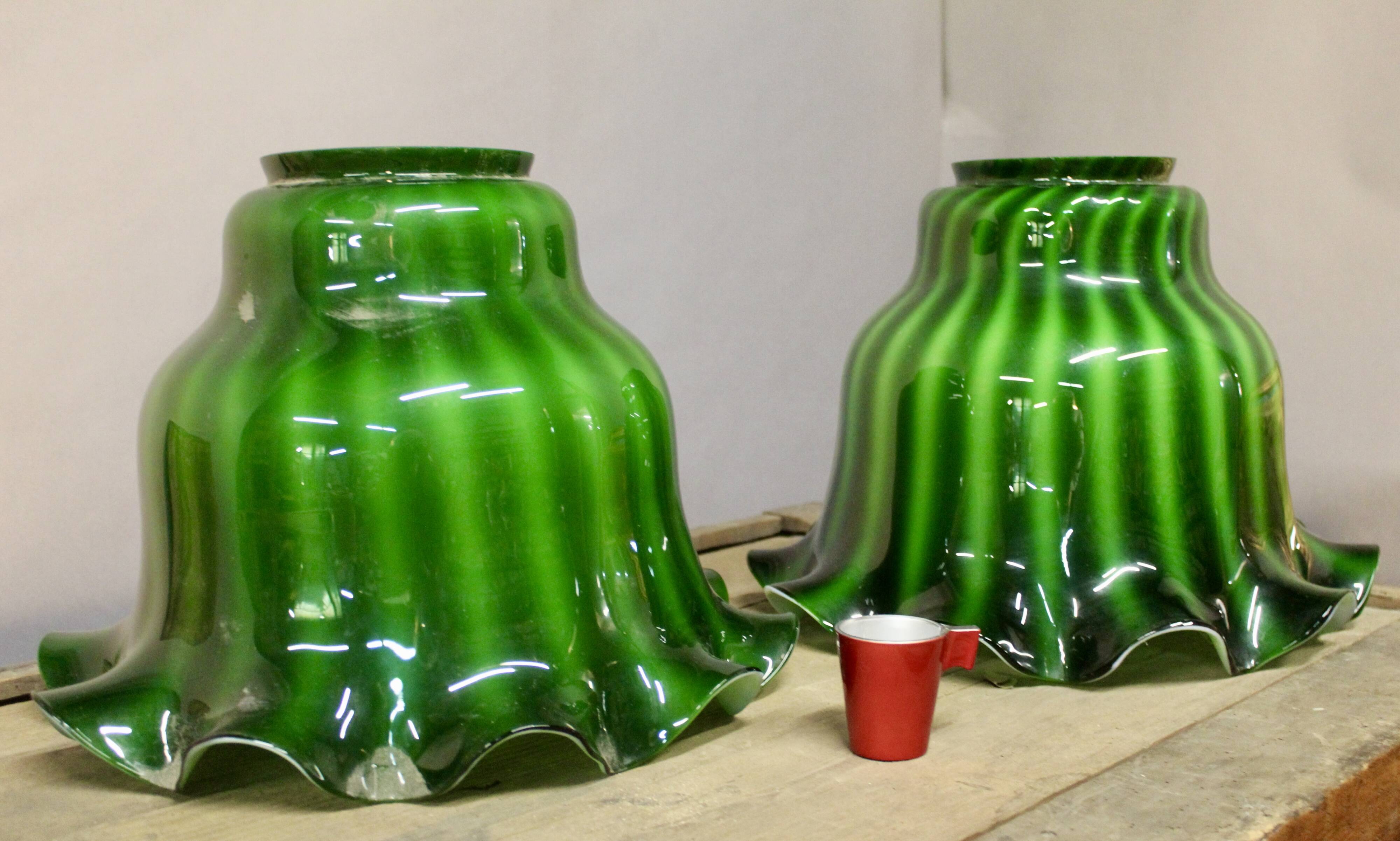 Set of 4 Large Tulips in Opal Glass, Height 32 cm