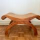Tabouret colonial canné en teck