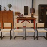Ensemble de 6 chaises CASALA en chêne foncé 1970's