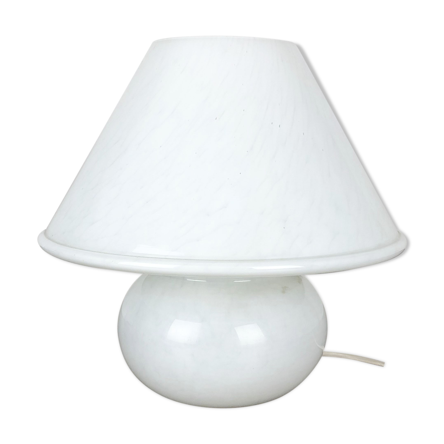 "Mushroom" glass table desktop light made by Glashütte Limburg Germany 1970s No2
