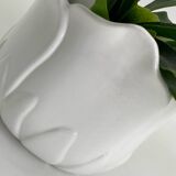 Vintage white porcelain tulip-shaped pot holder