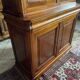 Library buffet two-body display cabinet solid cherry Louis-Philippe